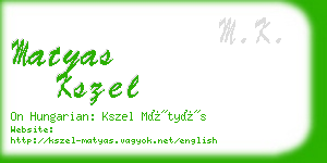 matyas kszel business card